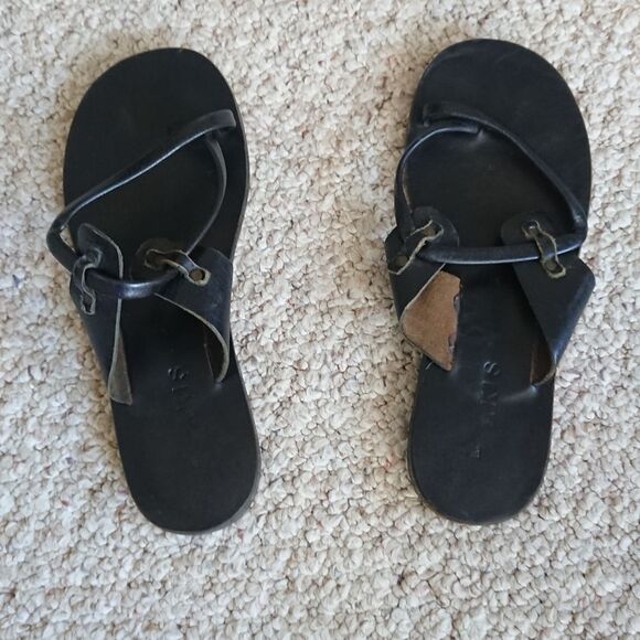 Akis Lydia Black all leather Sandal Size 8 - Picture 2 of 11